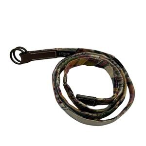 J. Crew Plaid Fabric Belt L44" W3/4" with Leather Accents and Double Rings VTG